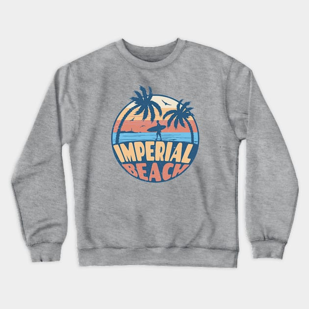 Vintage Surfing Imperial Beach, California // Retro Summer Vibes // Grunge Surfer Sunset Crewneck Sweatshirt by Now Boarding